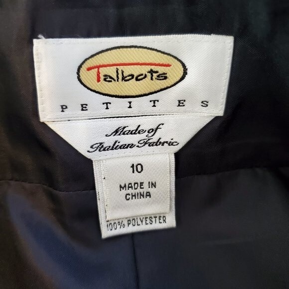 Vintage 90's Talbots Black & Cream Gingham Wool Skirt - Picture 7 of 8